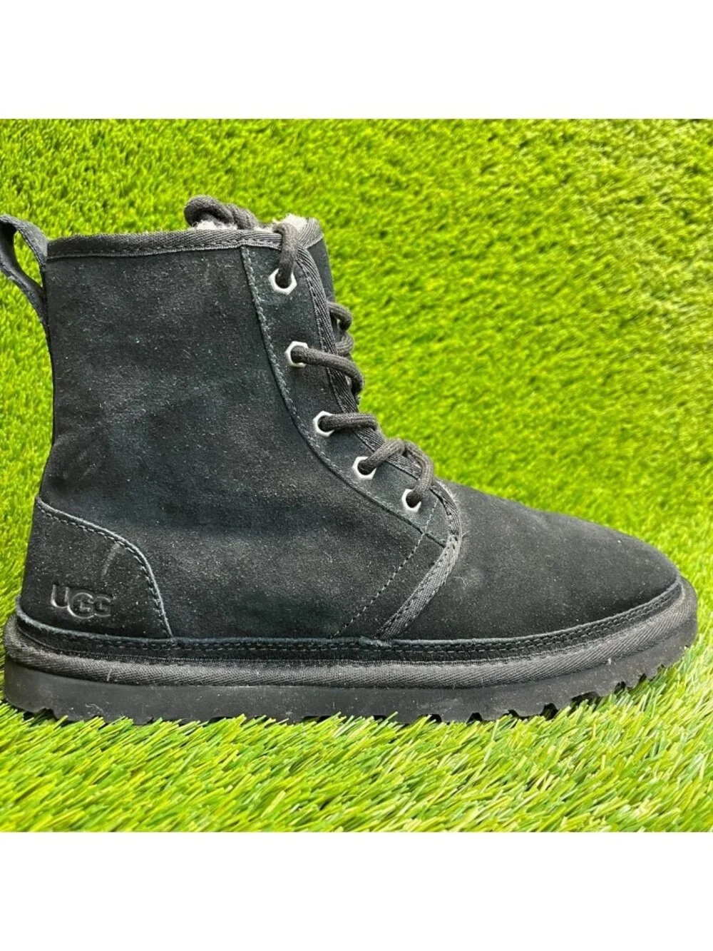 UGG Harkley Mens Size 9 Black Casual Outdoor Waterproof Suede Chukka Boots